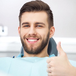 Man giving thumbs up after nitrous oxide dental sedation in Eatontown