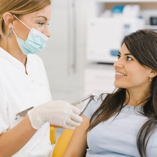 A patient before her tooth extraction in Eatontown, NJ 