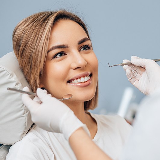 Patient receiving dental treatment