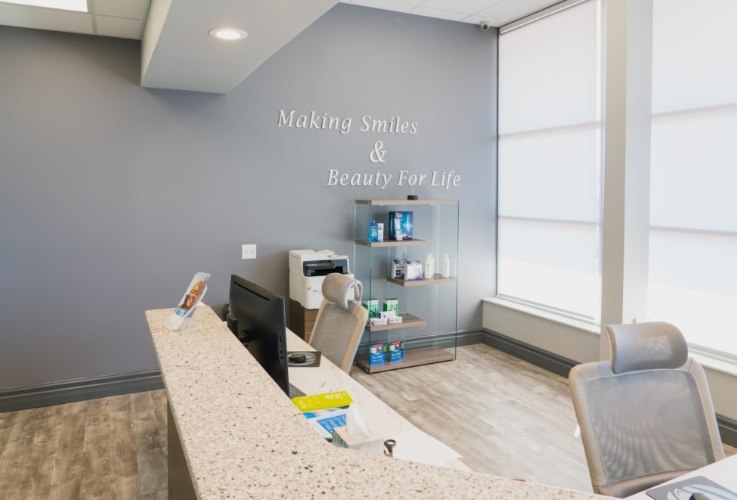 Dental office reception desk